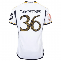 Real Madrid Soccer Jersey Replica Home 2023/24 Mens (CAMPEONES #36)