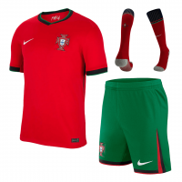 Portugal Soccer Whole Kit Jersey + Short + Socks Replica Home Euro 2024 Mens