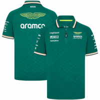 Aston Martin F1 Racing Team Polo Shirt Aramco Cognizant 2024/25 Mens