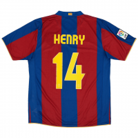Barcelona Soccer Jersey Replica Retro Home 50-Years Anniversary 2007/2008 Mens (Henry #14)