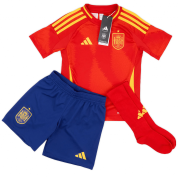 Spain Soccer Whole Kit Jersey + Short + Socks Replica Home Euro 2024 Youth