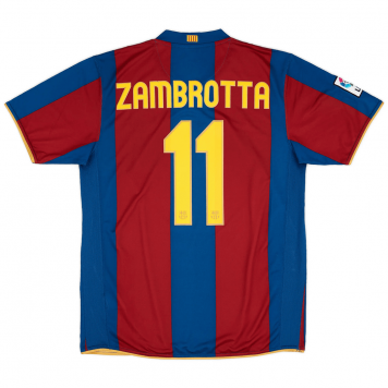 Barcelona Soccer Jersey Replica Retro Home 50-Years Anniversary 2007/2008 Mens (Zambrotta #11)