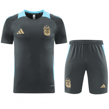 Argentina Soccer Jersey + Short Replica Black Copa America 2024/25 Mens