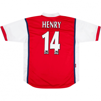 Arsenal Soccer Jersey Replica Retro Home 1998/1999 Mens (HENRY #14)