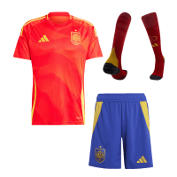 Spain Soccer Whole Kit Jersey + Short + Socks Replica Home Euro 2024 Mens