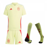 Spain Soccer Whole Kit Jersey + Short + Socks Replica Away Euro 2024 Youth