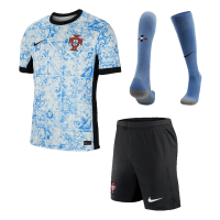 Portugal Soccer Whole Kit Jersey + Short + Socks Replica Away Euro 2024 Mens